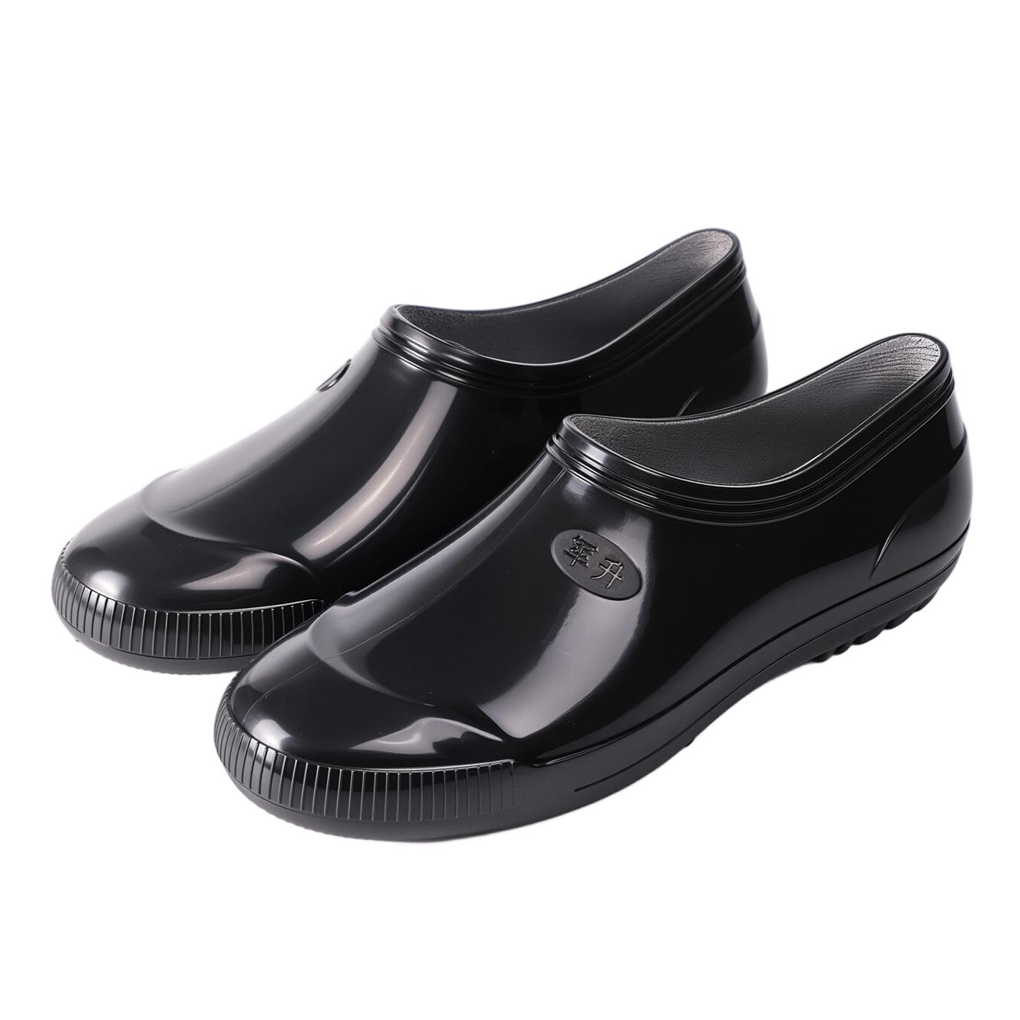 Rain shoes rain boots new rain boots rain shoes men s tall tube beef tendon sole wear-resistant medium tube rain boots velvet 39