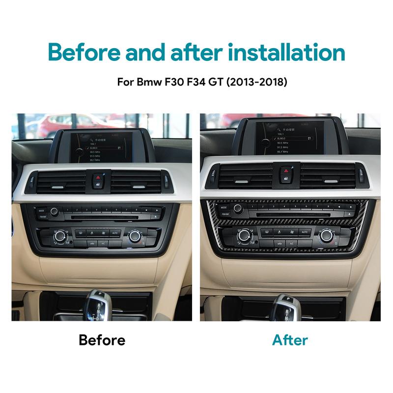 Real Soft Carbon Fiber For BMW 3 Series F30 F34 320i M3 F80 2014-2018 Car Center Console AC CD Panel Frame Sticker