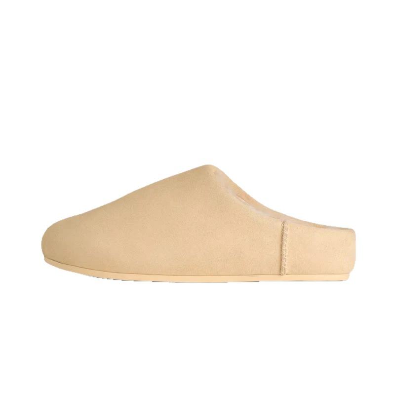 Thick-bottomed bag head slippers for women to wear new lazy one-pedal plush warm fluffy slippers