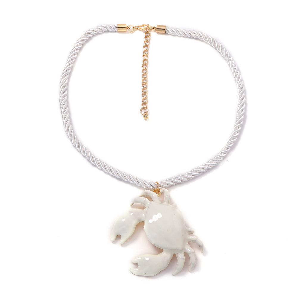 European and American summer sweet and cute colorful crab pendant fashionable simple holiday style versatile niche necklace