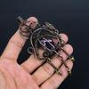 Chevron Amethyst Pendant Gemstone Jewelry, 999 Copper Wire Wrapped Pendant, Handmade Antique Jewelry Gift For Mother