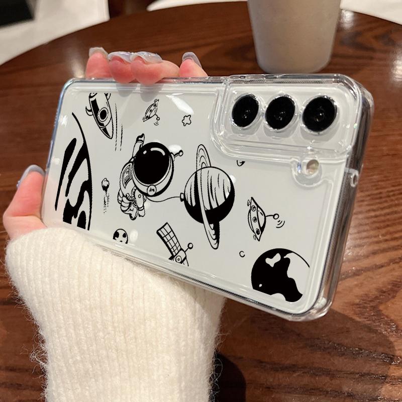 Astronaut Aircraft Route Phone Case For Samsung Galaxy S25 S23 S24 S22 Ultra Plus Soft Cover For Galaxy S24+ S23+ S25+ Shell