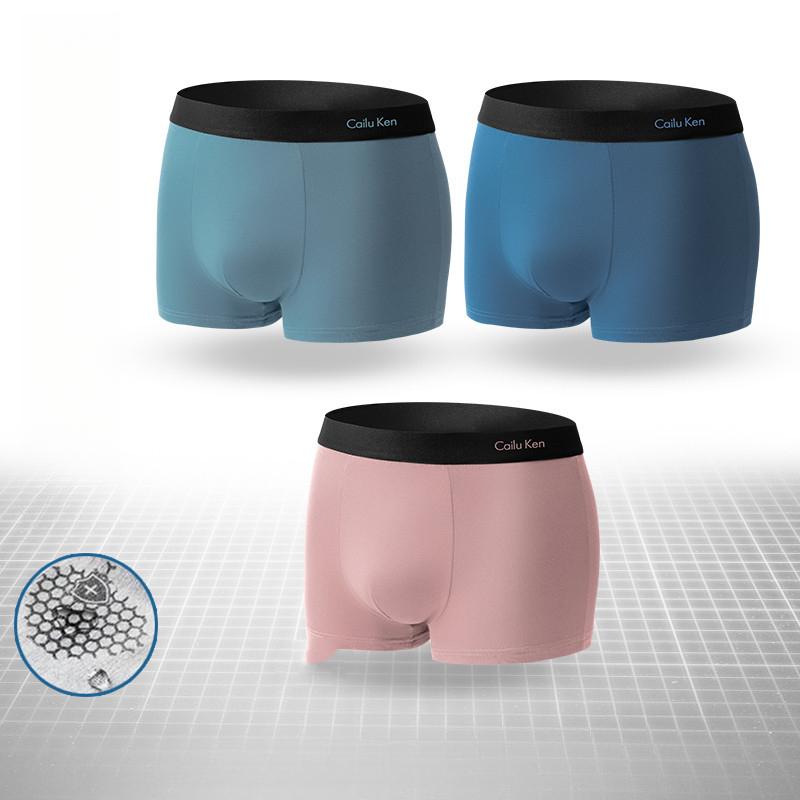 

3 шт. Мужское нижнее белье Мужские боксеры Однотонные Бесшовные Четырехугольные трусы Мужское нижнее белье Боксеры-брифы 3XL