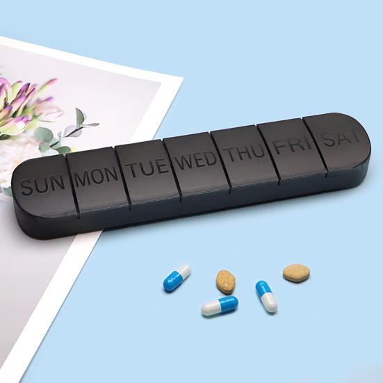 Weekly Pill Box Large Capacity Multiple Compartments Dustproof Lightweight Portable 7-Day Vitamin Medicine Box Organizer