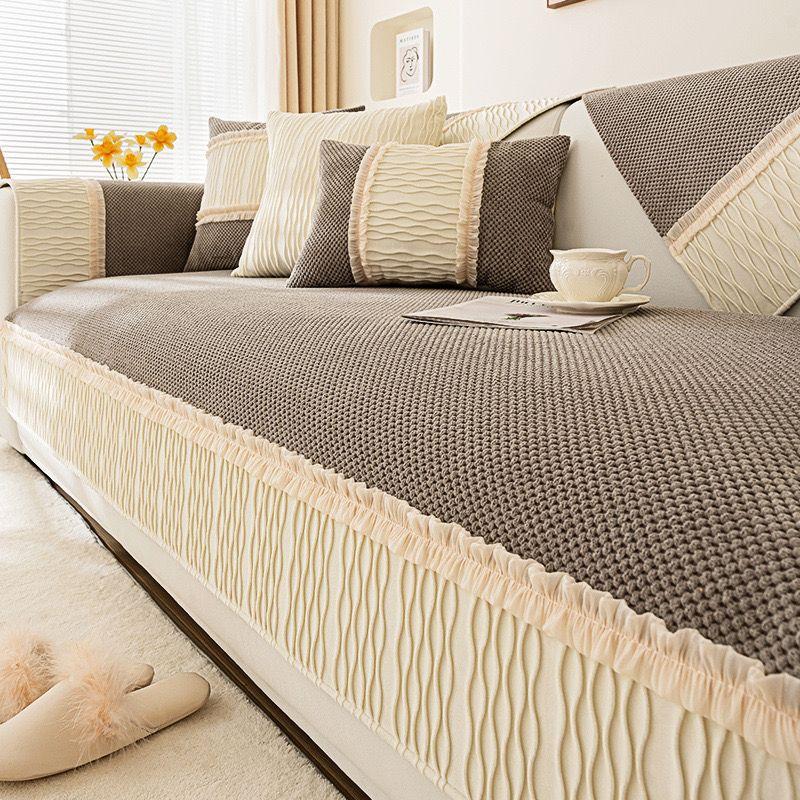 New French Cream Sofa Cushion Four Seasons Universal Cover Cloth Cushion Sofa Cover