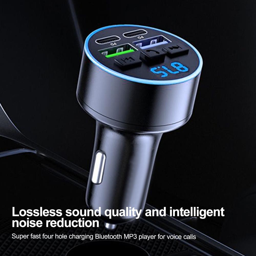 Încărcător Auto Bluetooth 5.0 Transmițător FM Auto PD Tip-C USB Dual Player Ambient Încărcător Auto MP3 Încărcare Smartphone