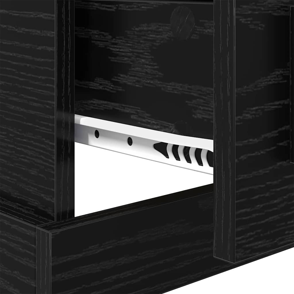 Nightstand Black Oak Effect 50 X 50 X 60 Cm Particleboard