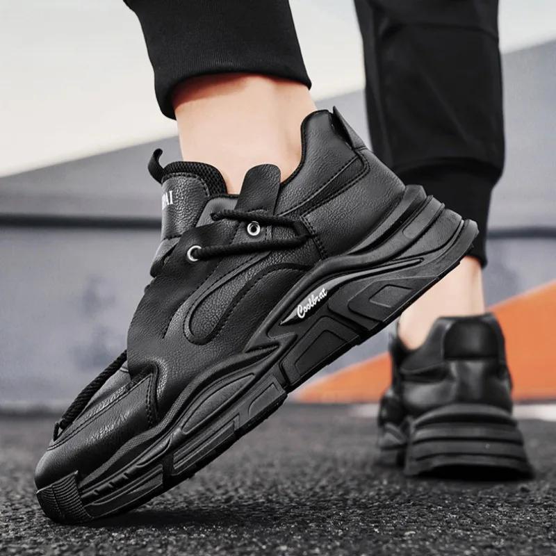 Mode Luxus Herren Sneaker Plateau Schuhe für Herren Trend Designer Schnürschuhe Laufschuhe Erhöhte Herren Sneaker All-Match Lederschuhe Mann