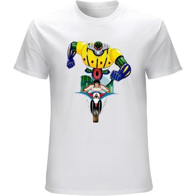 HAOTO Shirt Jeeg Robot Steel Grid T-Shirt Shirt Men White