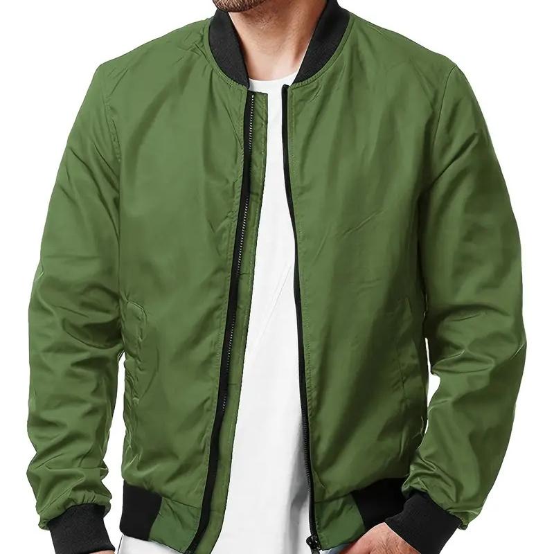 

Мужская легкая куртка-бомбер, весенне-осенняя повседневная мягкая ветровка, верхняя одежда, спортивное пальто, мужская корейская модная уличная одежда 5XL армия зеленый