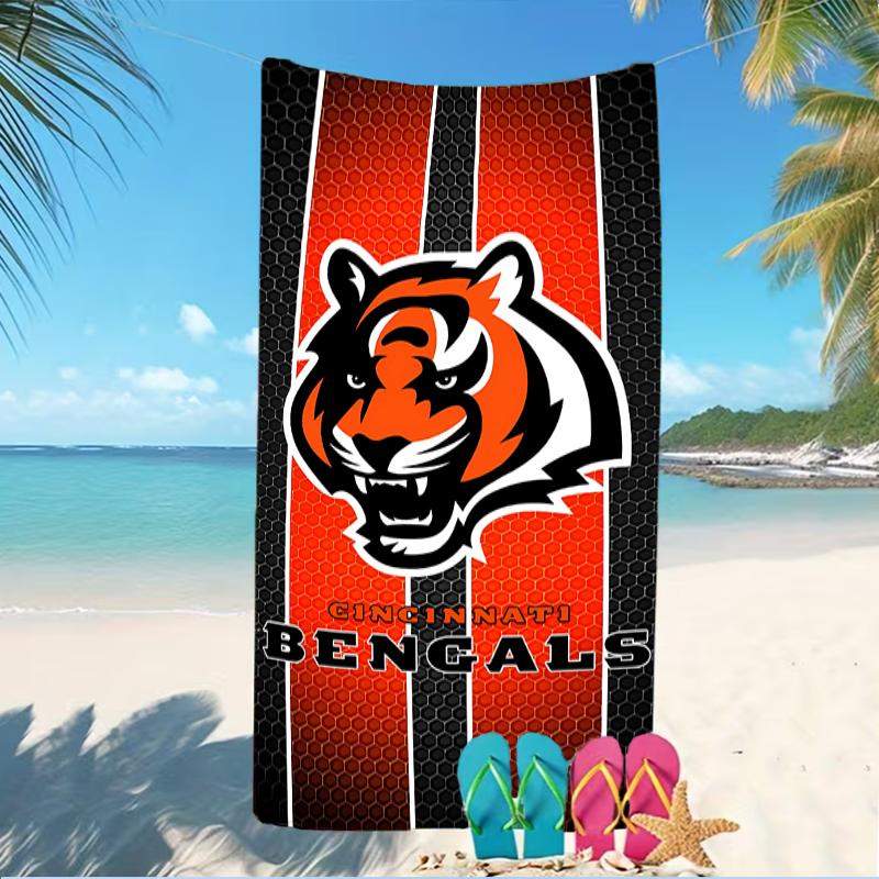 Beach Towel with Cincinnati Bengals LOGO Pattern - Soft,absorbent,machine Washable Lightweight&Modern,swimming,Travel Essentials