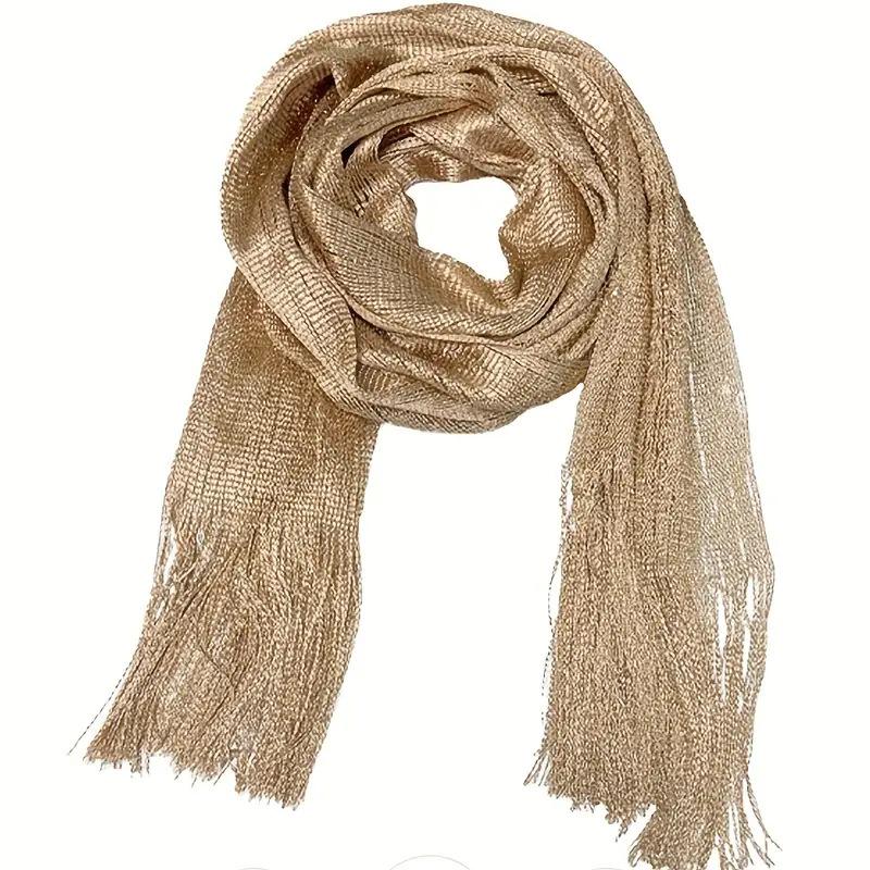 European Gold and Silver Tassel Shawl for Weddings and Parties