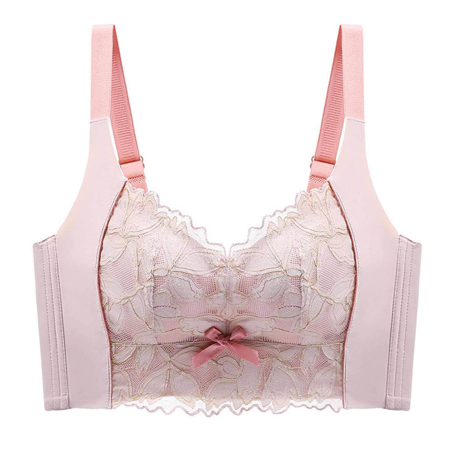 

Беспроводной бюстгальтер SophroniaTerri от специализированного магазина нижнего белья. Отличается кружевом и цветочным узором, мягкий, хорошо сидящий и... Скажите «прощай» подмышечным складкам! Стильная лента - розовый