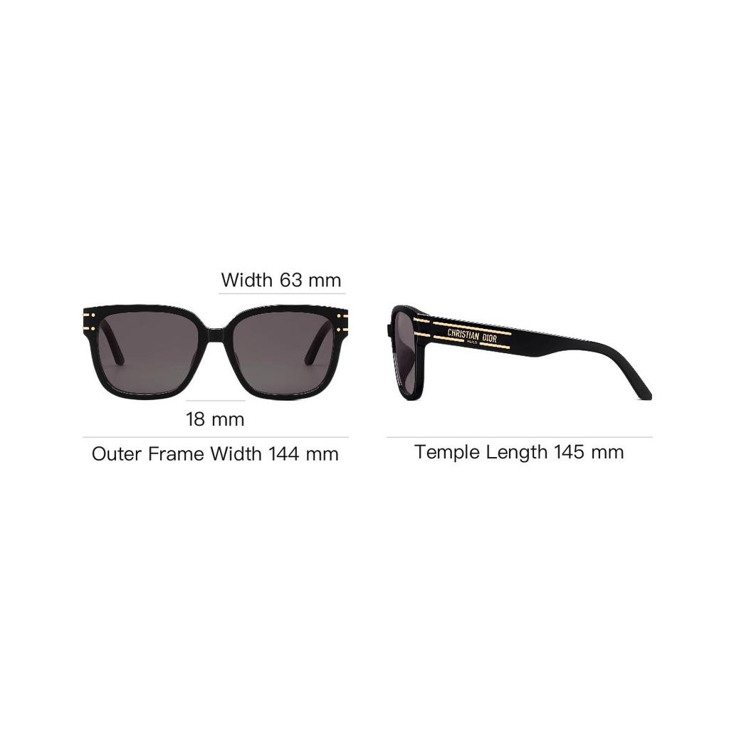 Dior Signature S7F Letter Decoration Square Sunglasses Women Sunglasses Black DIORSIGNATURE-S7F-10A0