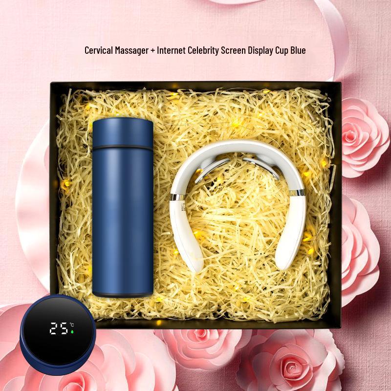 Cervical Spine Massager & Thermos Gift Set for Company Events and Client Souvenirs