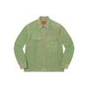 Zweifarbige Cord-Reißverschluss-Hemdbluse 'Grün' Herren SUP-SS23-068