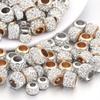 20pcs Rhinestone Crystal Beads Shambhala Ball Beads Metal Big Hole Beads Loose Spacer Beads For Jewelry Making DIY Accessories