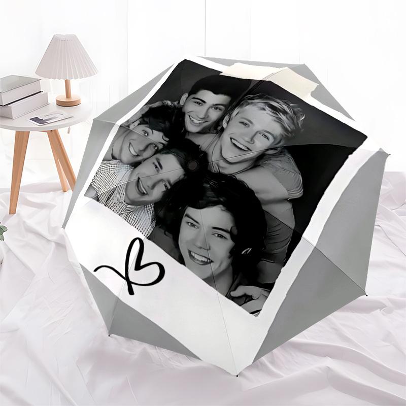 1pc One Direction Music Band Automatic Open/close Folding Portable Umbrella with 8-Rib Structure for Women/Men, All-Season Use a0901118
