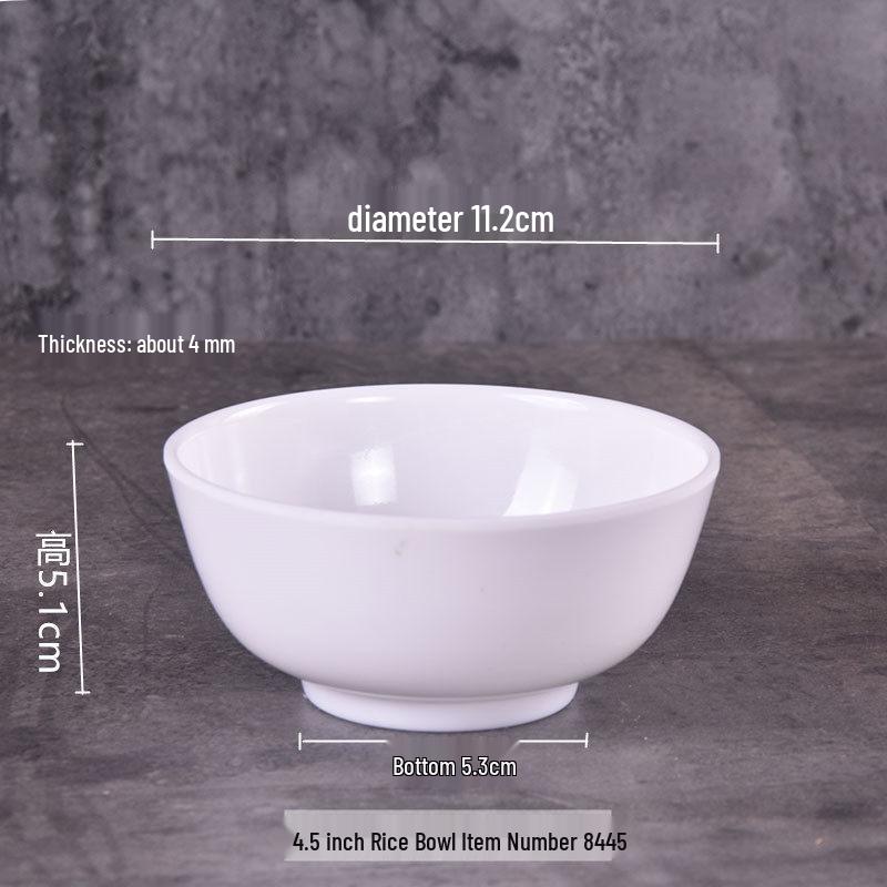 Durable Melamine White Soup & Rice Bowl – Imitation Porcelain, Drop-resistant, Commercial Grade, Multi-Purpose Small Bowl