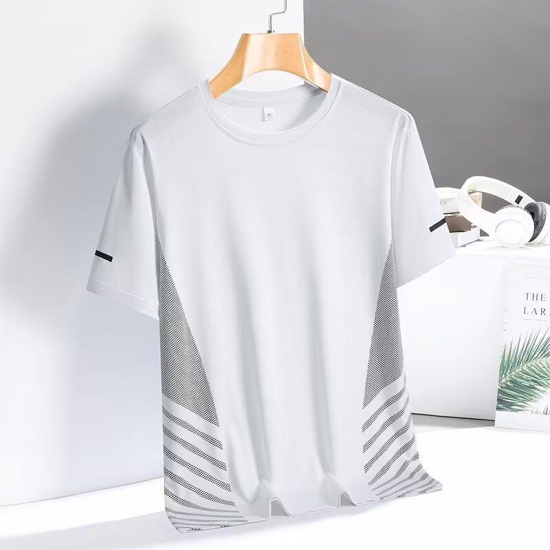 Unisex Crew Neck Short Sleeve T Shirt Loose Fit Basic Quick Dry Breathable Sports Tee M