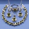 Simple   Bridal Jewelry Round Zircon Accessory Wedding Ring Elegant Women'S Earrings And Necklace Sets