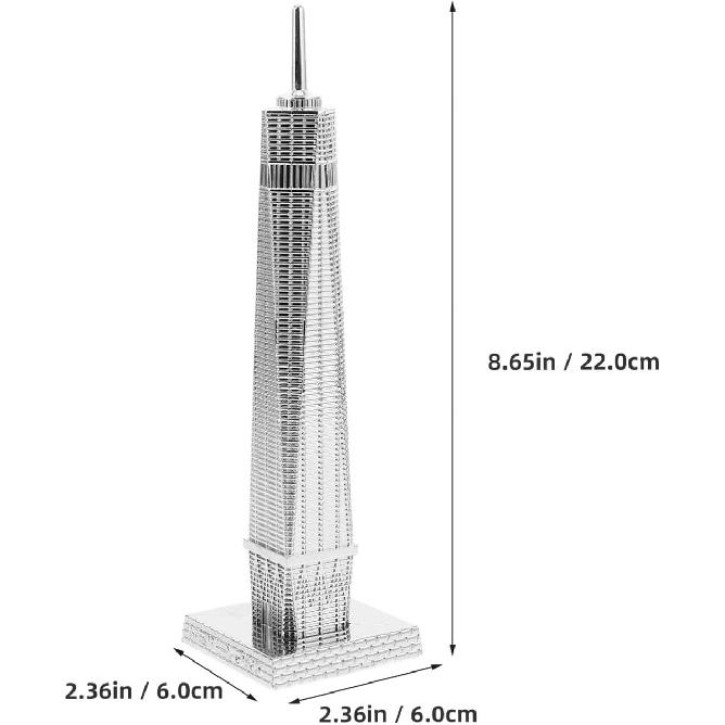 World Trade Center Statue,Metal New York Building Replica Sculpture Desktop Retro Tourist Souvenirs Collectible Figurines for Home Office 22cm