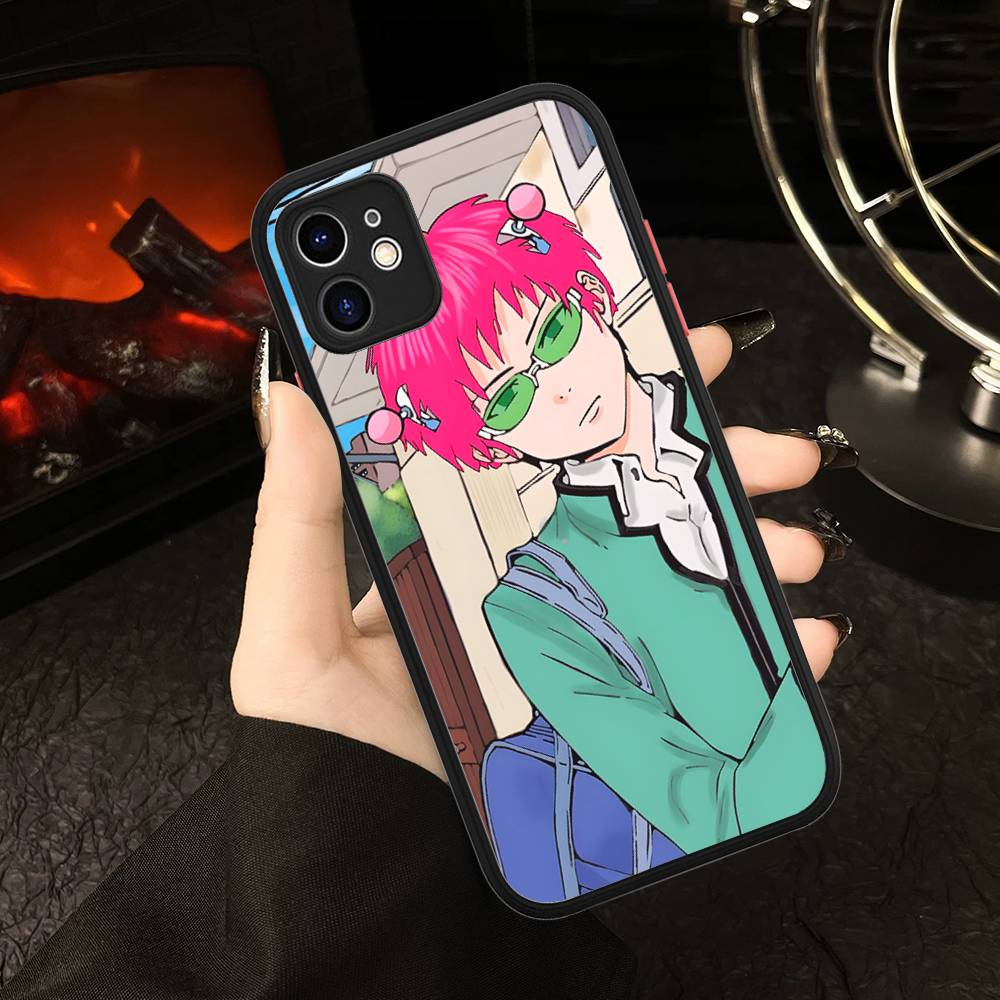Cute Kitty Boy Saiki Kusuo Matte Protective Case For IPhone 16 15 14 13 12 11 Pro Max X XS MAX Protection Case