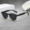 Retro Square Sunglasses Women's Fashion Brand Designer Gradient Tone UV Men's Trendy Rivets Punk Flat Mirrors Shades