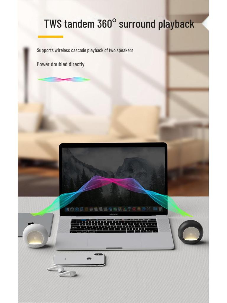 High-Quality Mini Bluetooth Speaker with Night Light - Loud Volume, Perfect for Home Decor and Gifts
