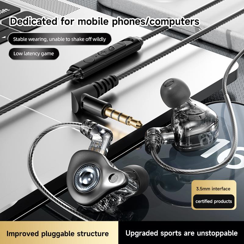 

Digital Chip Wired Earphones 3.5 mm AUX/Type C HIFI In-Ear Pluggable Headsets With MIC For Samsung Huawei Xiaomi OPPO iPad PC PS4 PS5 PC Black 3.5mm