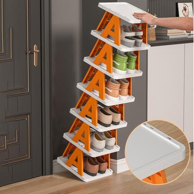 1 Set Schuhregal, praktische Aufbewahrung, einfach zu installieren, langlebig, mehrschichtig, einfache Hausschuhe, Aufbewahrungsregal für den Haushalt
