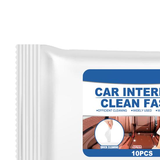 10Pcs/Bag Car Cleaner Wipe Moisture Sealing Design Portable Car Interior Cleaner Wipes Sheets for Vehicle