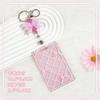 Ins Sliding Cover Card Holder Student Campus Card Holder Lanyard Anti Loss ID Holder Cards Case Bus Card Sleeve with Bow Pandent