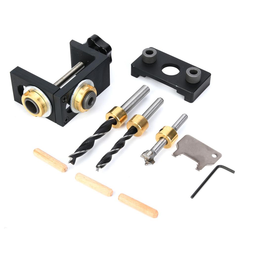 3 In 1 Doweling Jig Wood Drilling Guide Locator Hole Puncher Woodworking Tool (Type B)
