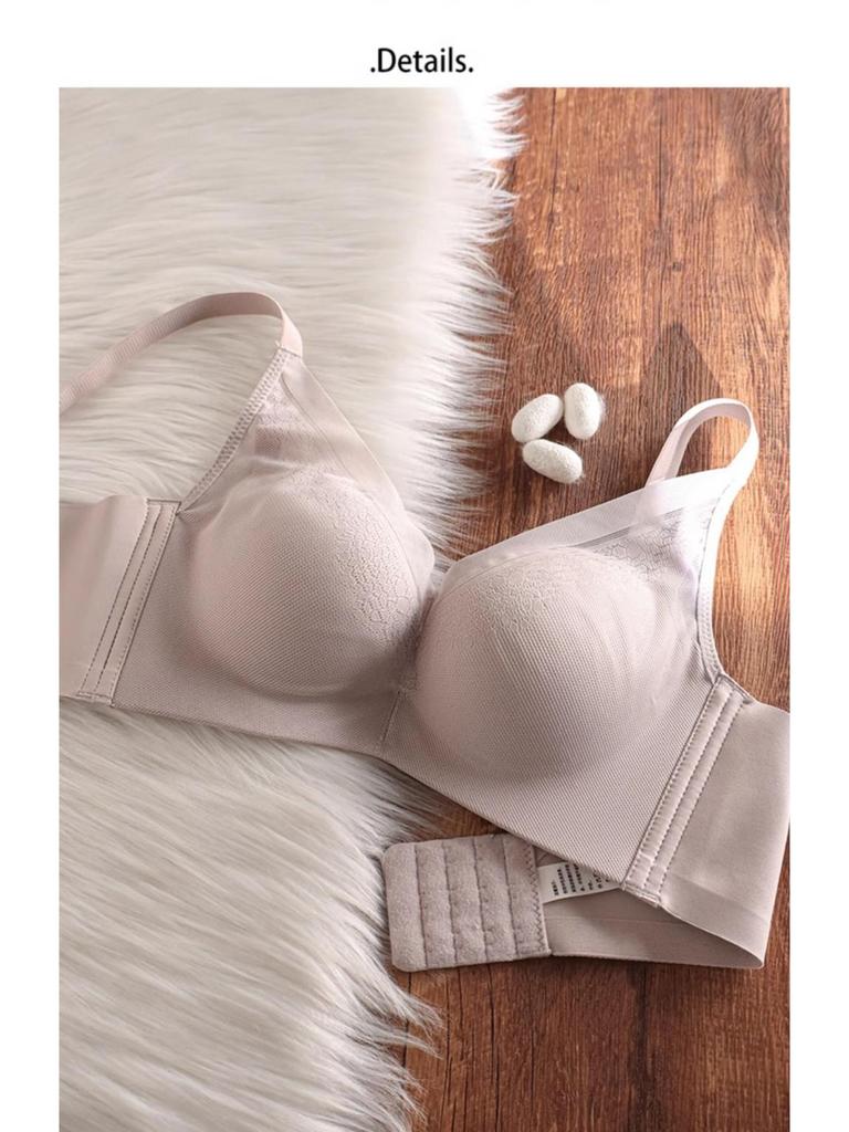 100% Mulberry Silk Seamless Bra: Small Bust Enhancing, Adjustable, Side Support, No Wire