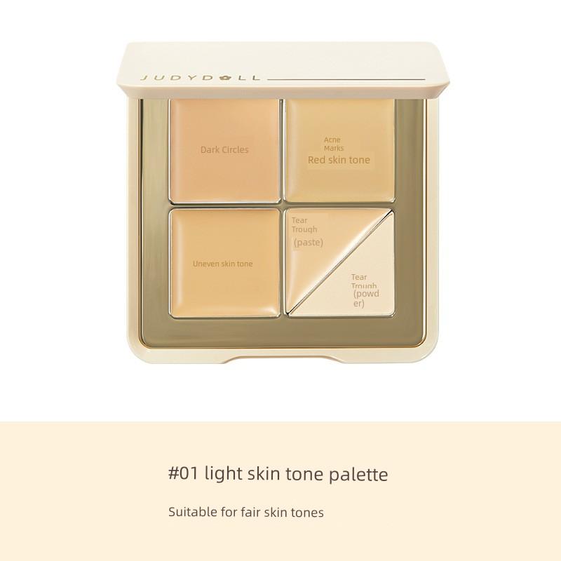 Judydoll Orange Five-Color Concealer 02 Moisturizing Palette 01 Conceals Dark Circles, Spots, and Acne Marks with Strong Coverage