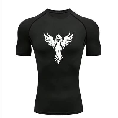 Compression Shirt for Men Short Sleeve Rash Guard Gym Workout Running Fashion T-shirt Summer High Elasticity Athletic Quick Dry Tees Top