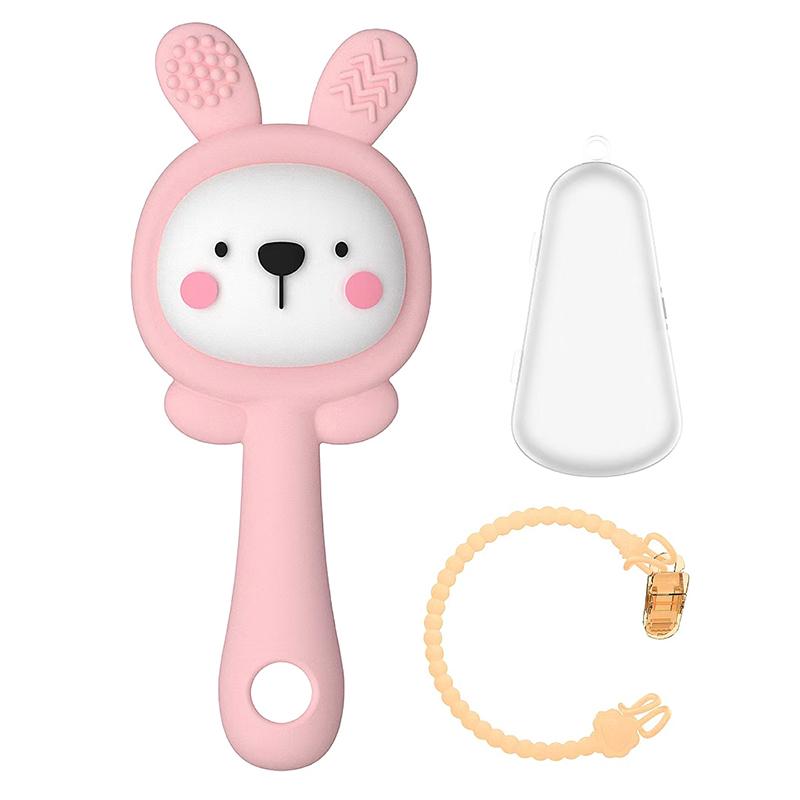 1 Set Newborn Hand Ringing Bell Can Bite Water Boiled Sand Hammer Early Education Training Props Baby Ringing Bell Rabbit Toy
