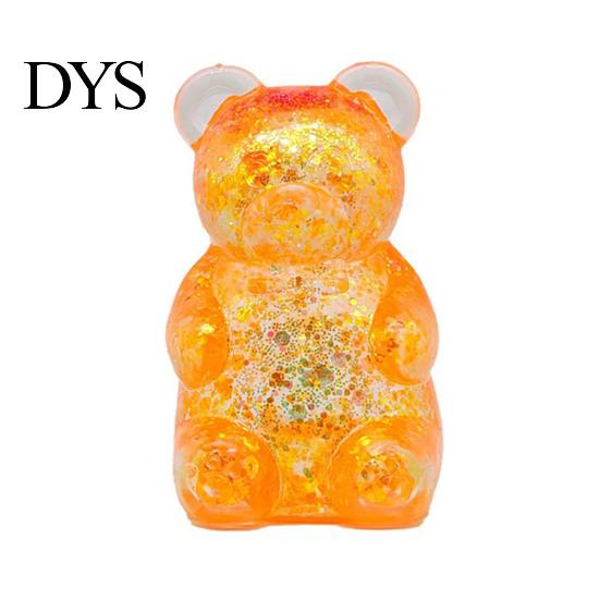 Clear Stress Ball Bear Squeeze Toy Anxiety Relief Glitter Sugar Sensory Soft Stretchy Decompression Fidget Kids