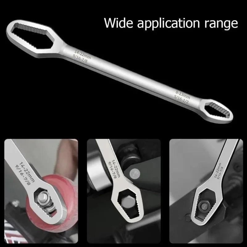 Universal Double-head Torx Wrench 3-17mm 8-22mm 5mm Thickness Self-tightening Adjustable Wrench Board Hand Tools Multi-function
