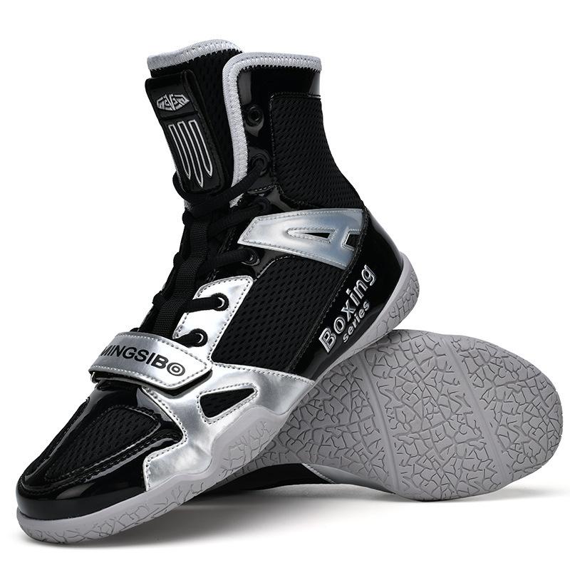 Adult large size men's and women's high-top wrestling Sanda shoes indoor training competition shoes squat fighting shoes indoor fitness shoes