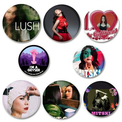 32/44/58mm Pop Singers Mitski Miyawaki Pin Round Handmade Snap-in Brooches for Backpack Cothes Accessories Collection Badge Hat Decoration