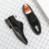 Spring and Autumn New British Business Dress Shoes Men's Retro Splicing Trend Brock Carved Pointed Casual Leather Shoes