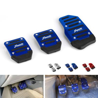 3Pcs Universal Racing Manual Non-Slip Foot Pedal Pad Cover Aluminum Automatic Gear Brake Accelerator Car Interior Accessories