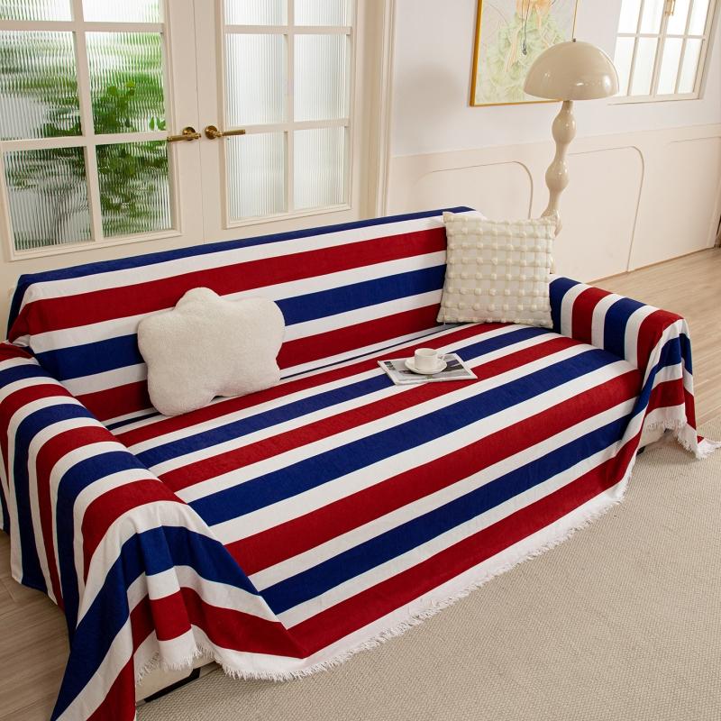 

Non-slip Sofa Cover Cloth Strip Chaise Longue Slipcovers Armchair Protector Couch Cover For Home Furniture Living Room 180x130cm білий