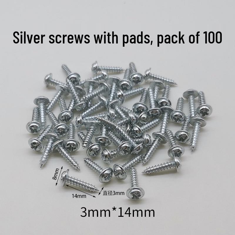 Golden, Silver, and Black Self-Tapping Wide Head Screws with Washers