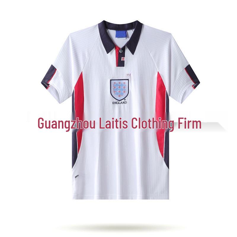 Ретро-домашняя футболка Англии 1998 года: Бекхэм №7, Ширер №9, Оуэн №20 Реплика (Тайская версия) S