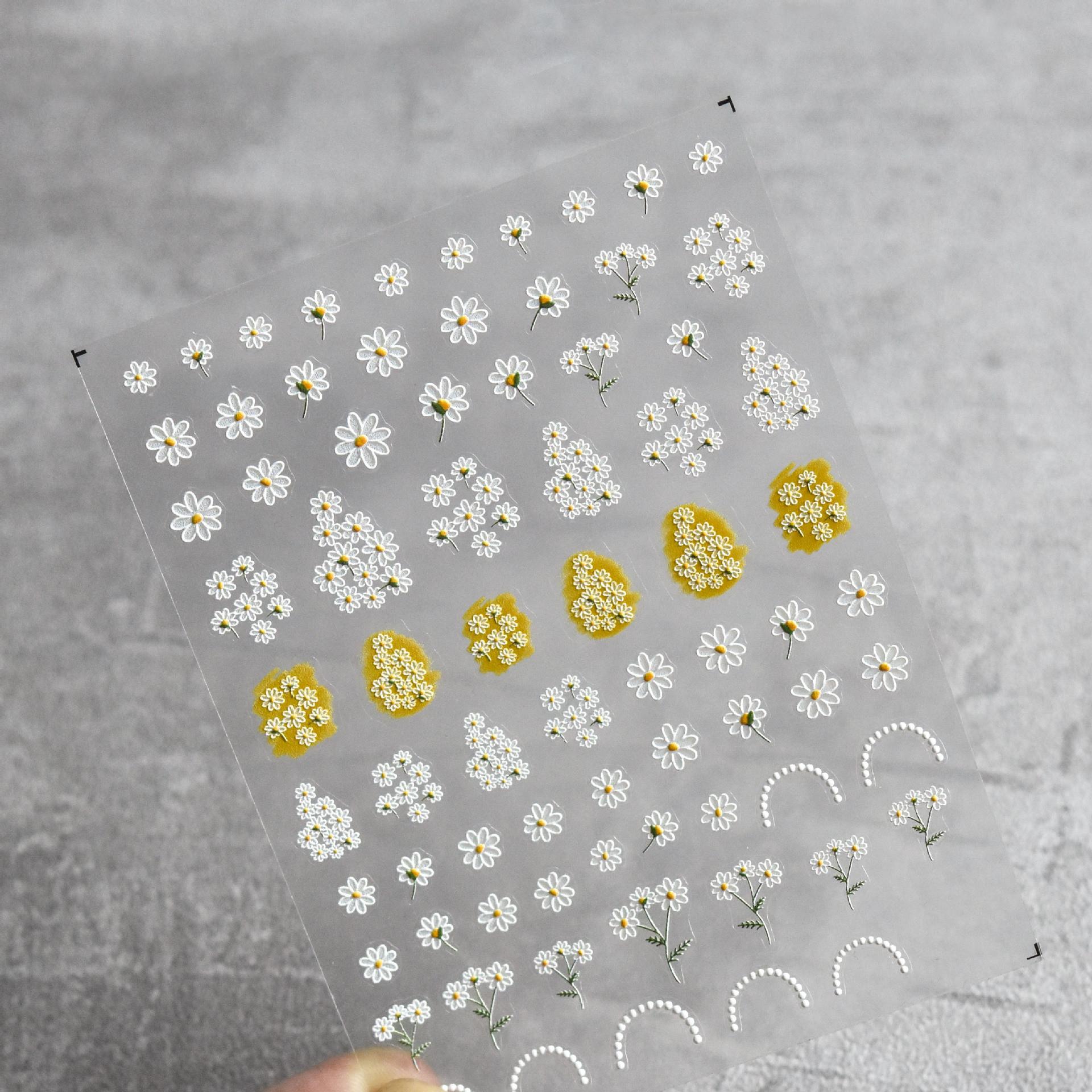 

1 шт. 5D наклейки для нігтів Рельєфні наклейки для нігтів Декор Фрагмент квітковий дизайн Переносні слайдери Абстрактні хвилі Наклейки для нігтів Манікюр