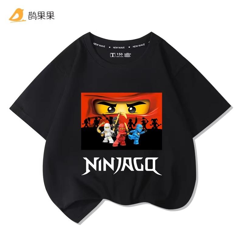 Phantom Ninja Limited Edition Printed T-Shirt for Big Boys and Girls - Children's Summer Cotton Short-Sleeved Shirt