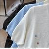 2026 Summer Versatile Embroidered Ice Silk Tencel Knit Women's T-Shirt